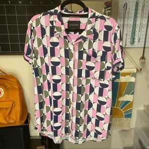 WILDFANG | Button-Up Shirt | Blouse | Mid-Century Modern Pattern